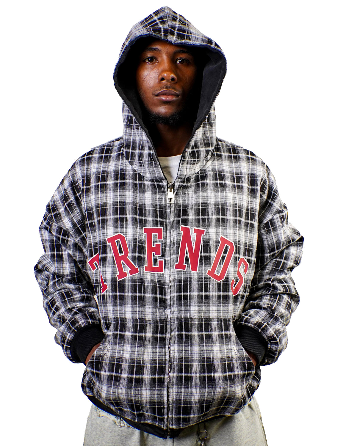 Trends Plaid Reversible Zip-up hoodie
