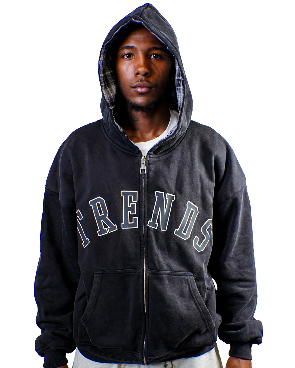 Trends Plaid Reversible Zip-up hoodie