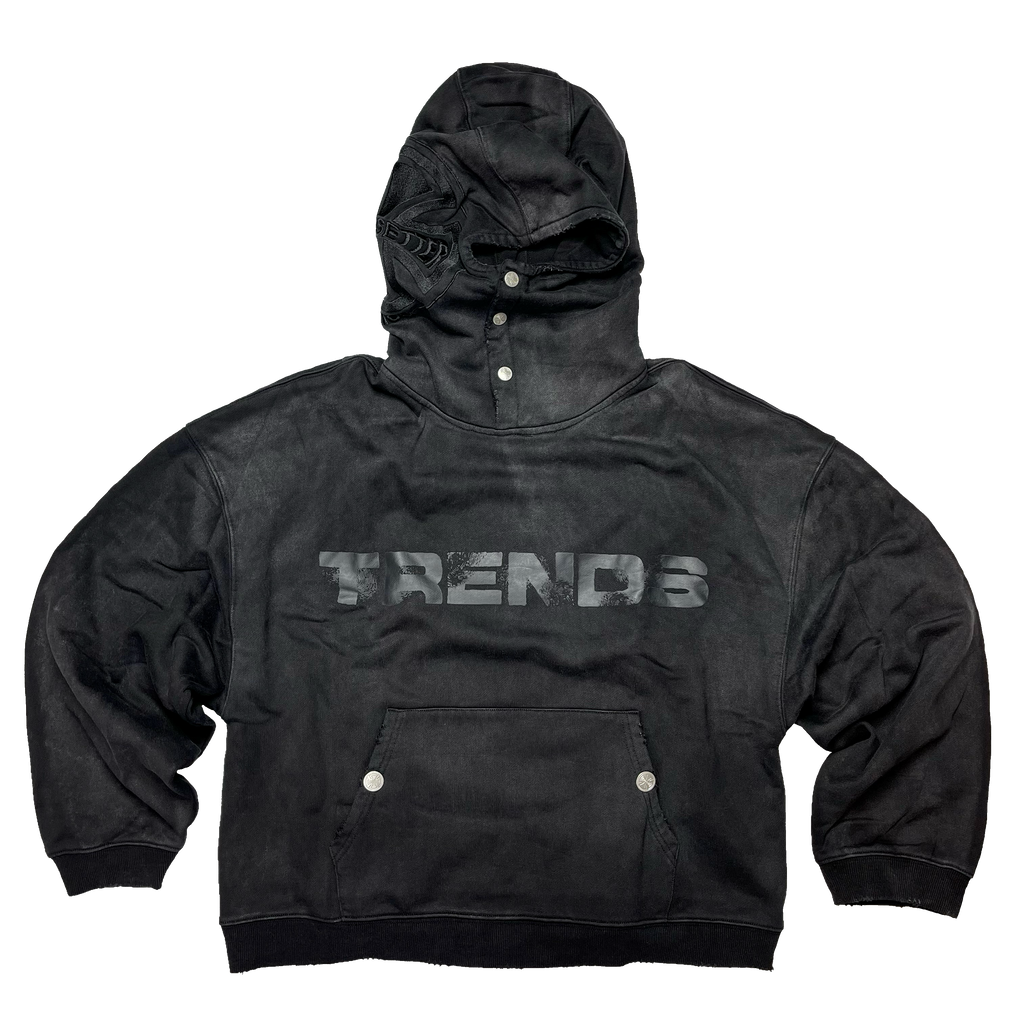 “TRENDS” BLACKOUT GRUNGE HOODIE