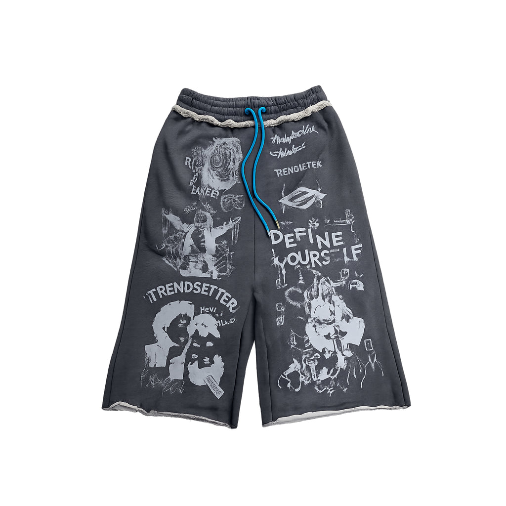 “Define Yourself” 3/4 Shorts (Blue Strings)