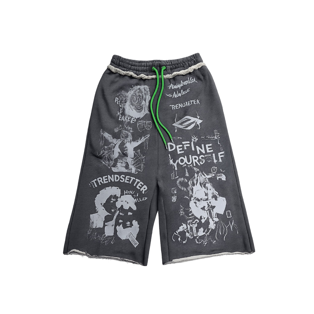 “Define Yourself” 3/4 Shorts (Green Strings)