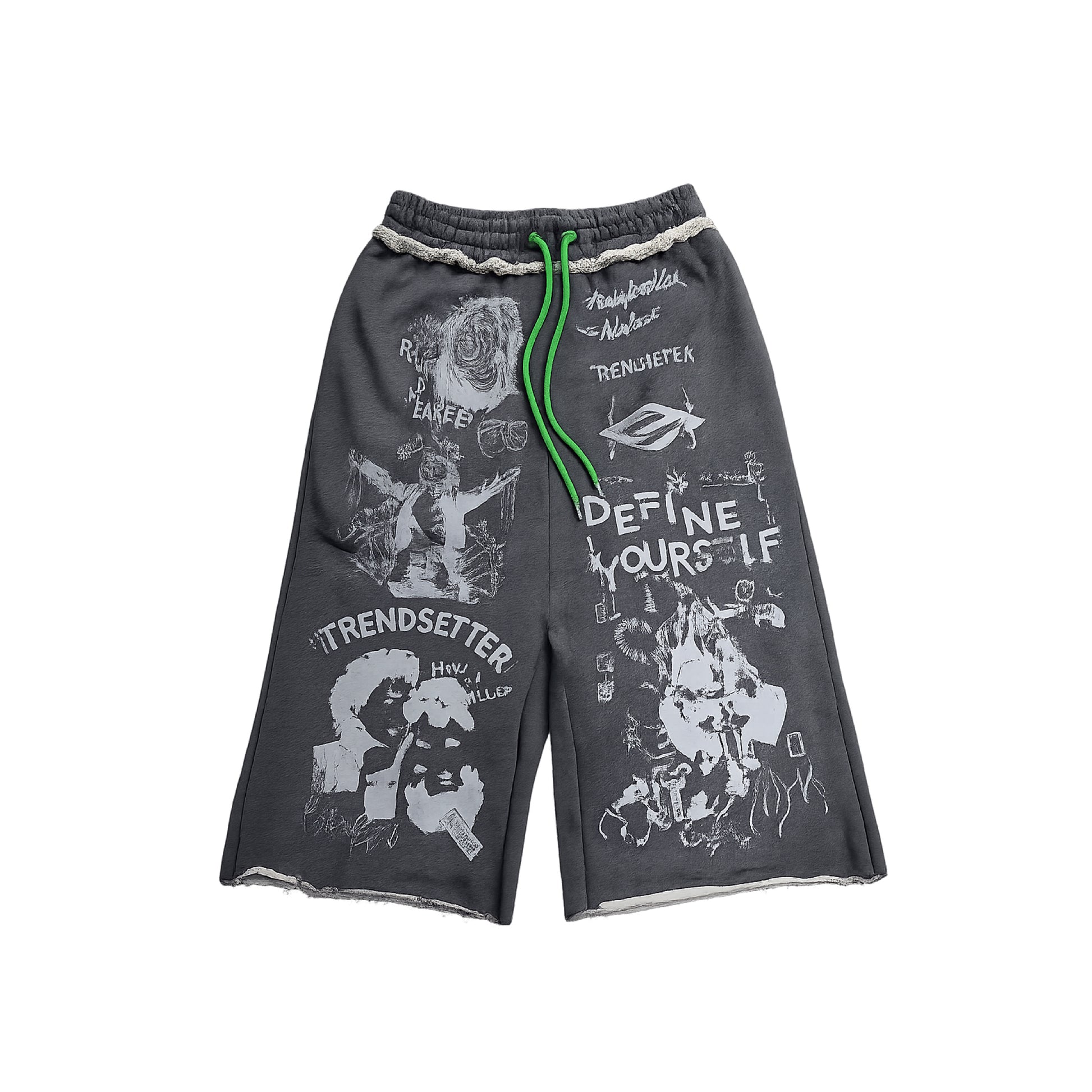 “Define Yourself” 3/4 Shorts (Green Strings)